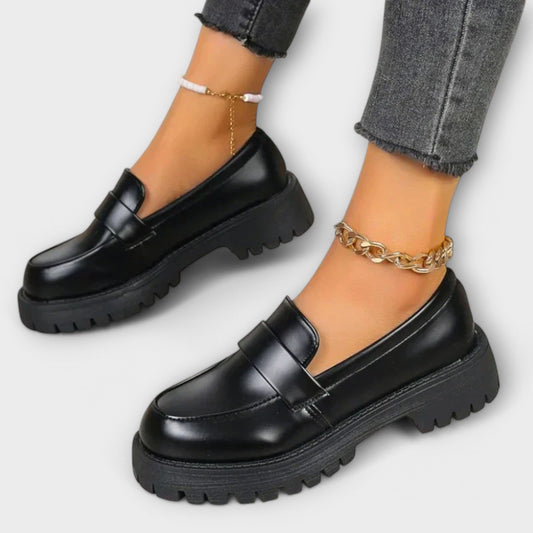 Damen Mokassin mit orthopädischem Design und Satinstickerei