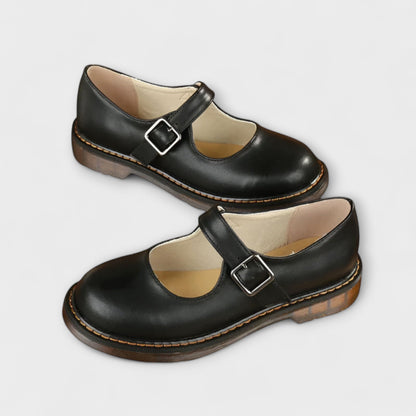 Vintage Damen Mary Jane Schuhe – Klassische Lederschuhe mit Riemen & Bequemeinlage
